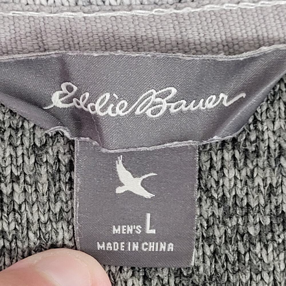 Eddie Bauer Men's Pullover Top Long Sleeve 1/4 Zip Light Gray Heather Size Large - Picture 5 of 12